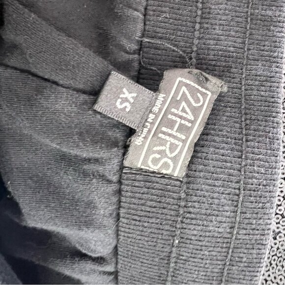 24hrs pants sparkly shimmer sequins embroidered shiny Black Sequin Pants - Picture 7 of 8